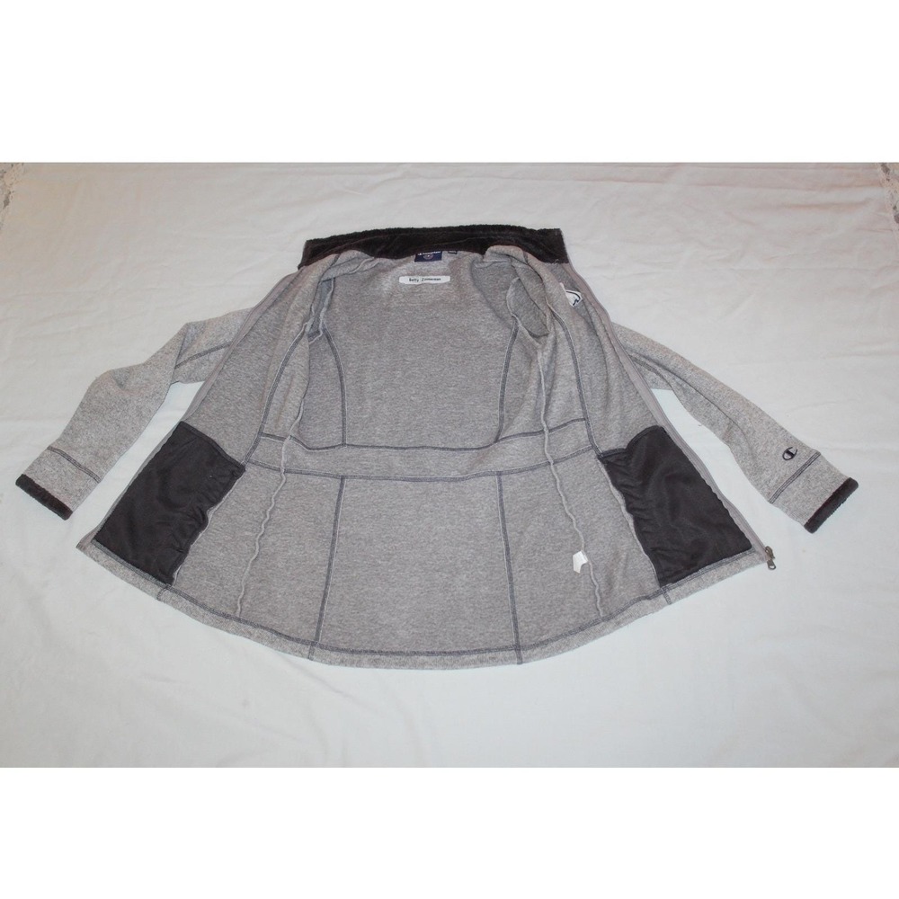 Champion Full Zip Fleece Jacket Men's Small Women Unisex Gray Eagle Mascot Logo - Picture 10 of 16